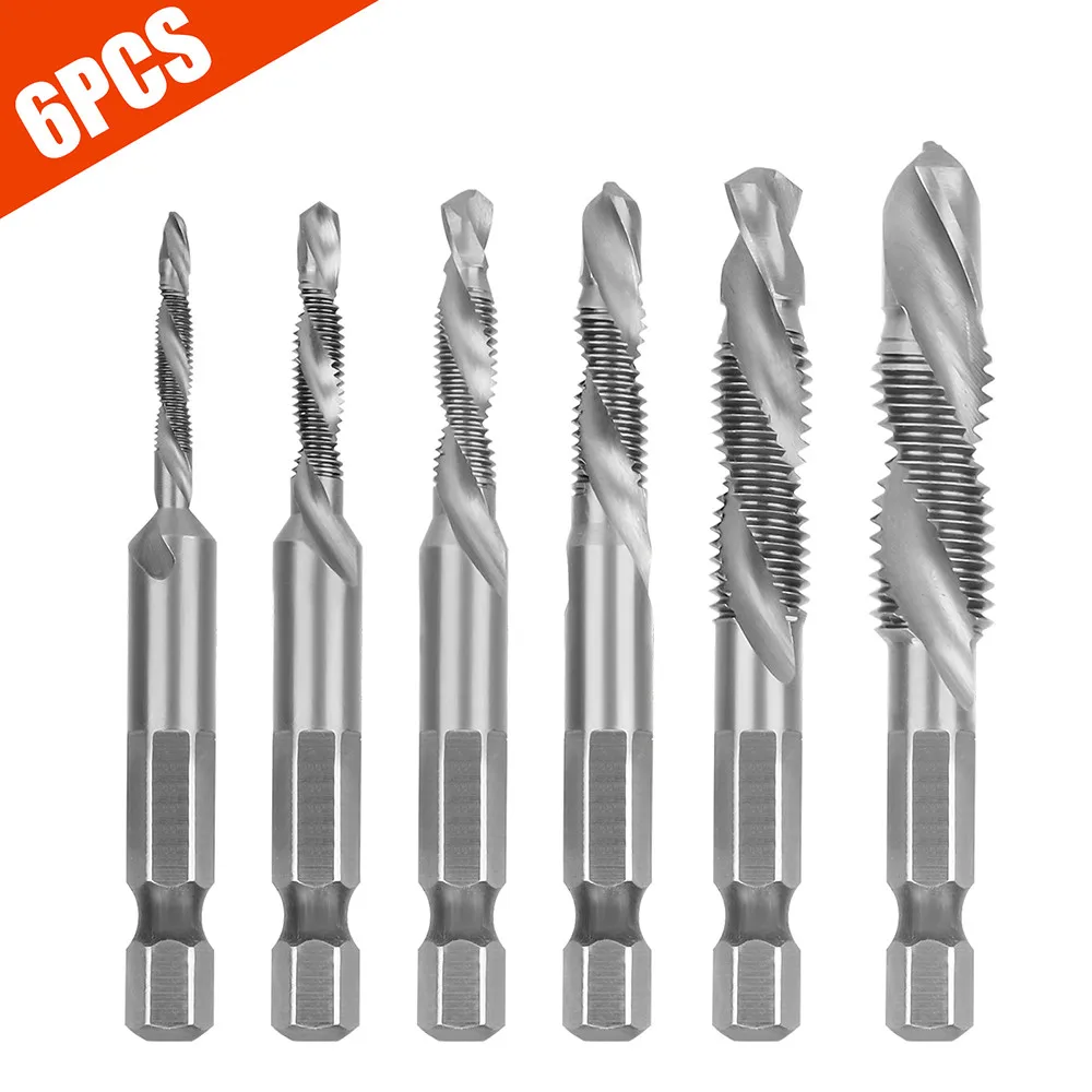 6/12pcs Hexagonal Shank Tap Bit M3-M10 High Speed Steel Titanium Hand Plated HSS Metric Thread Tap Drill Bits Drill Bits
6/12pcs Hexagonal Shank Tap Bit M3-M10 High Speed Steel Titanium Hand Plated HSS Metric Thread Tap Drill Bits Drill Bits