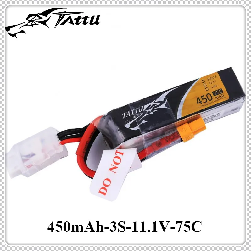 

Ace Tattu Lipo Battery 7.4v 7.6v 450mAh 1s 2s 3s 4s 75C 95C with XT30 Plug Long size RC Batteries for 120 Size FPV Drone Frame