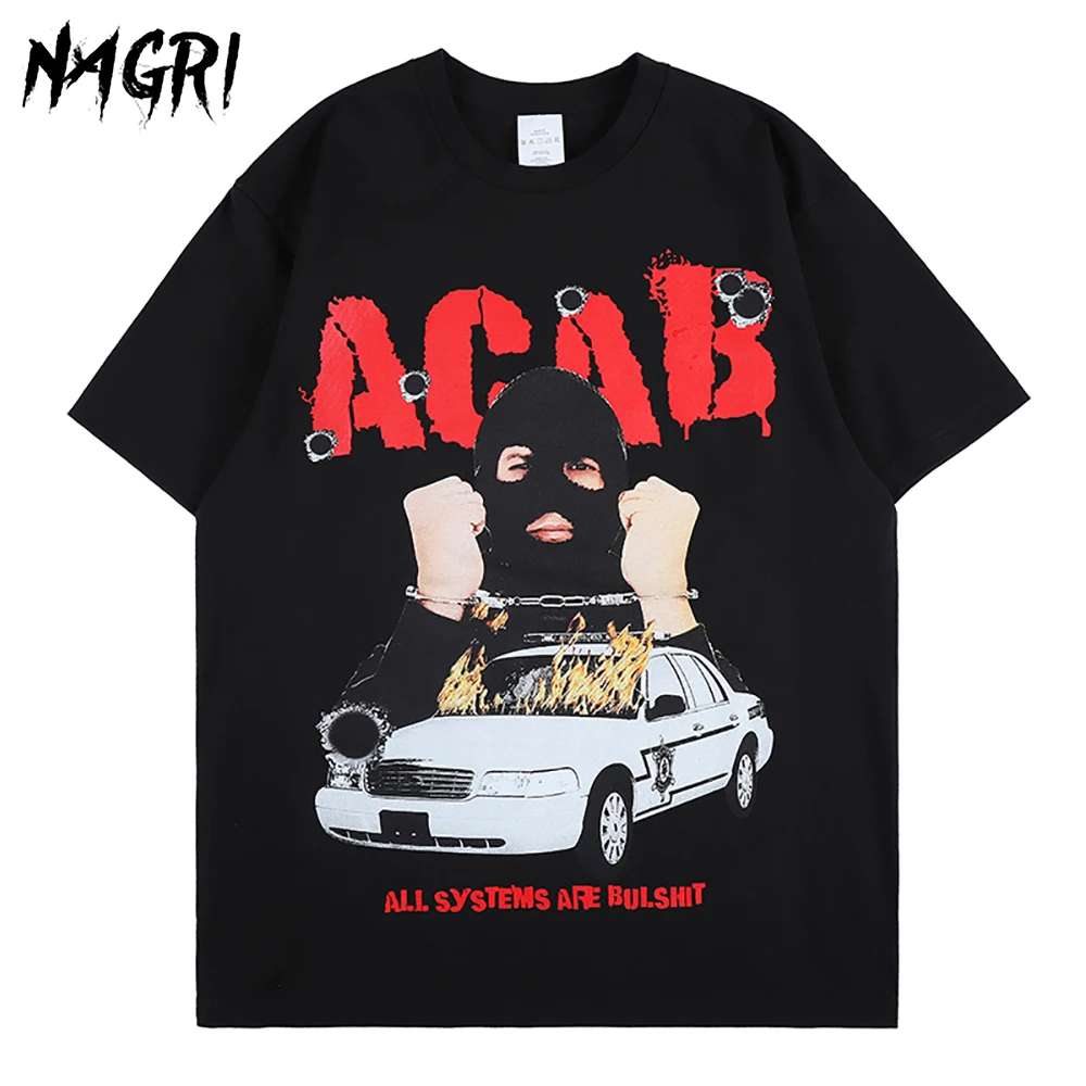 NAGRI T Shirts For Men Casual O-neck Streetwear Summer Short Sleeve Letter Graphic Printed Hip Hop Black Tee Shirt
NAGRI T Shirts For Men Casual O-neck Streetwear Summer Short Sleeve Letter Graphic Printed Hip Hop Black Tee Shirt