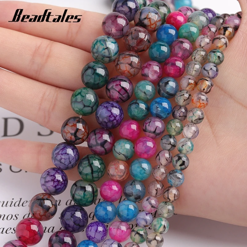 6/8/10mm Black line Natural Stone Dragon Grain Agate colorful Beads Loose Beads For Jewelry DIY Making Bracelet Beadtales
6/8/10mm Black line Natural Stone Dragon Grain Agate colorful Beads Loose Beads For Jewelry DIY Making Bracelet Beadtales