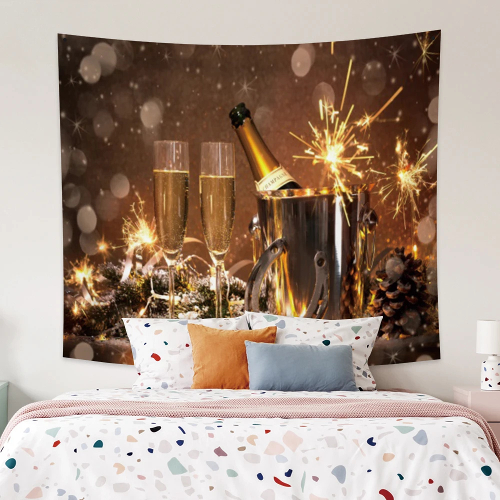 

Cassisy Fashion Tapestry Champagne Celebrate Fireworks Wall Hanging Carpet Bedside Room Shop Festival Wedding Restaurant College