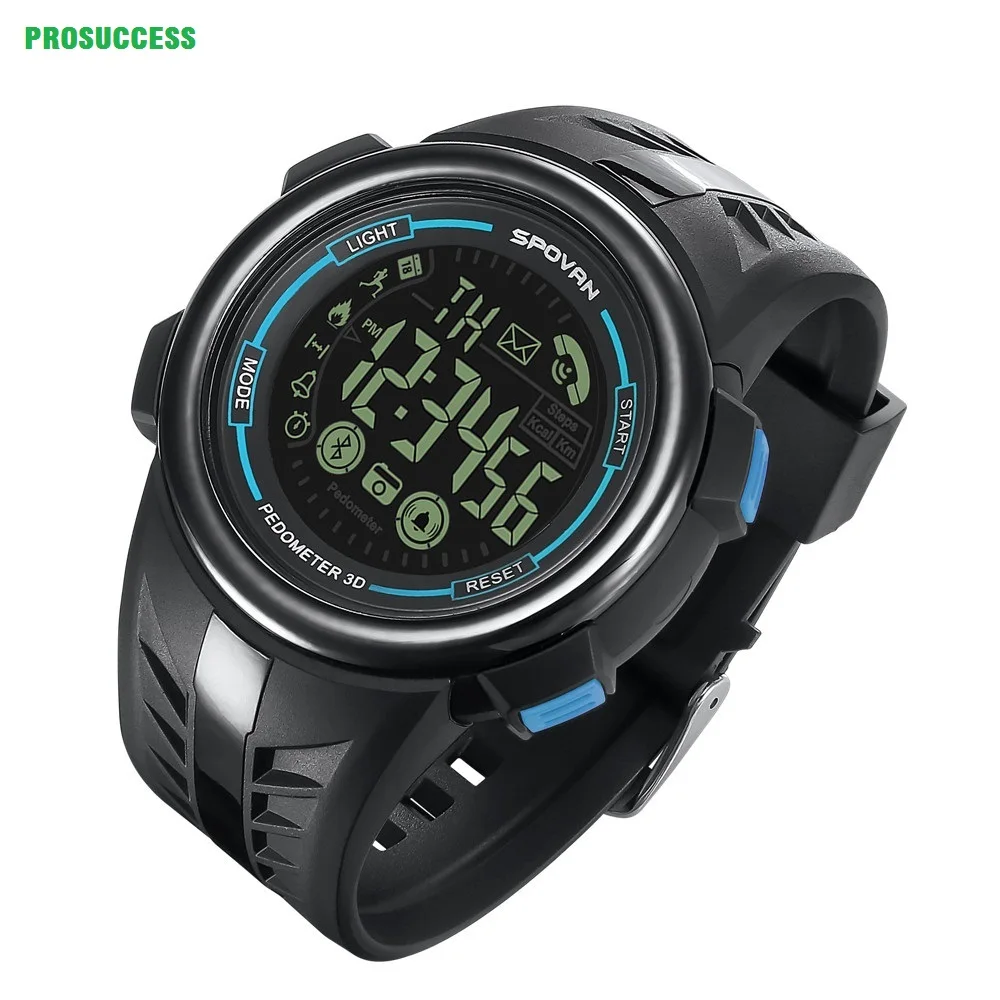 

PR3 50m Waterproof Bluetooth EL Backlight Pedometer Sleeping Distance Monitor Calorie Alarm Calendar Call Reminder Smart Watch