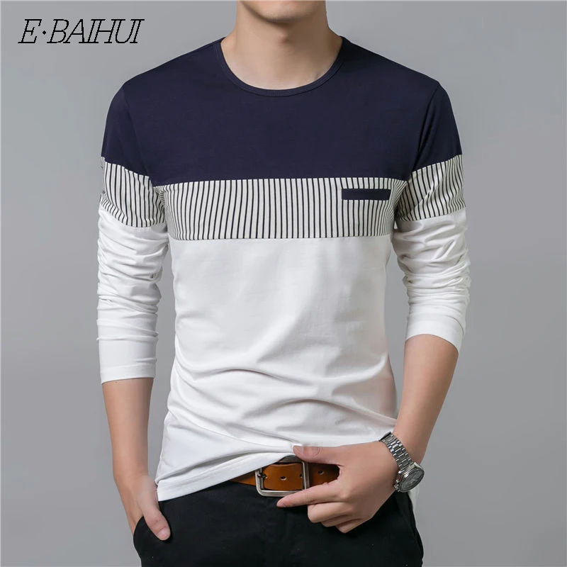 E-BAIHUI 2020 Men T-Shirt Spring Autumn New Long Sleeve O-Neck T Shirt Men Brand Clothing Fashion Patchwork Cotton Tee Tops G059
E-BAIHUI 2020 Men T-Shirt Spring Autumn New Long Sleeve O-Neck T Shirt Men Brand Clothing Fashion Patchwork Cotton Tee Tops G059