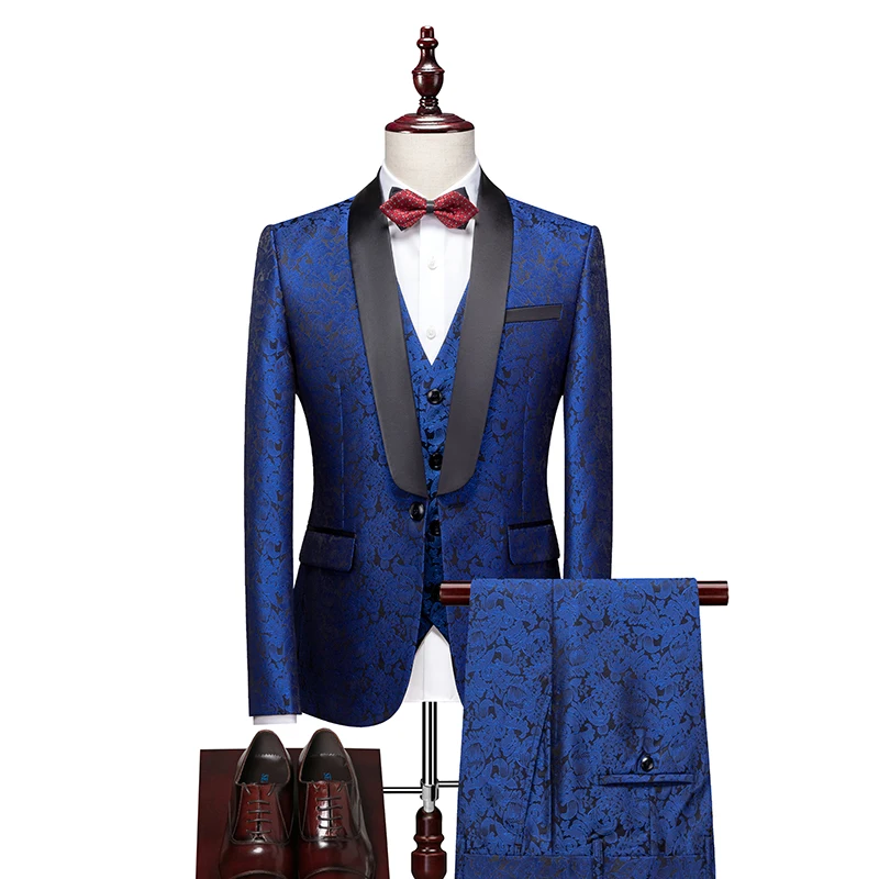 Luxury Men Suit Sets Latest Coat Blazer Pant Vest Design Dress Suits Floral Slim Men's Groom Tuxedo Suit Burgundy Men Suits
Luxury Men Suit Sets Latest Coat Blazer Pant Vest Design Dress Suits Floral Slim Men's Groom Tuxedo Suit Burgundy Men Suits