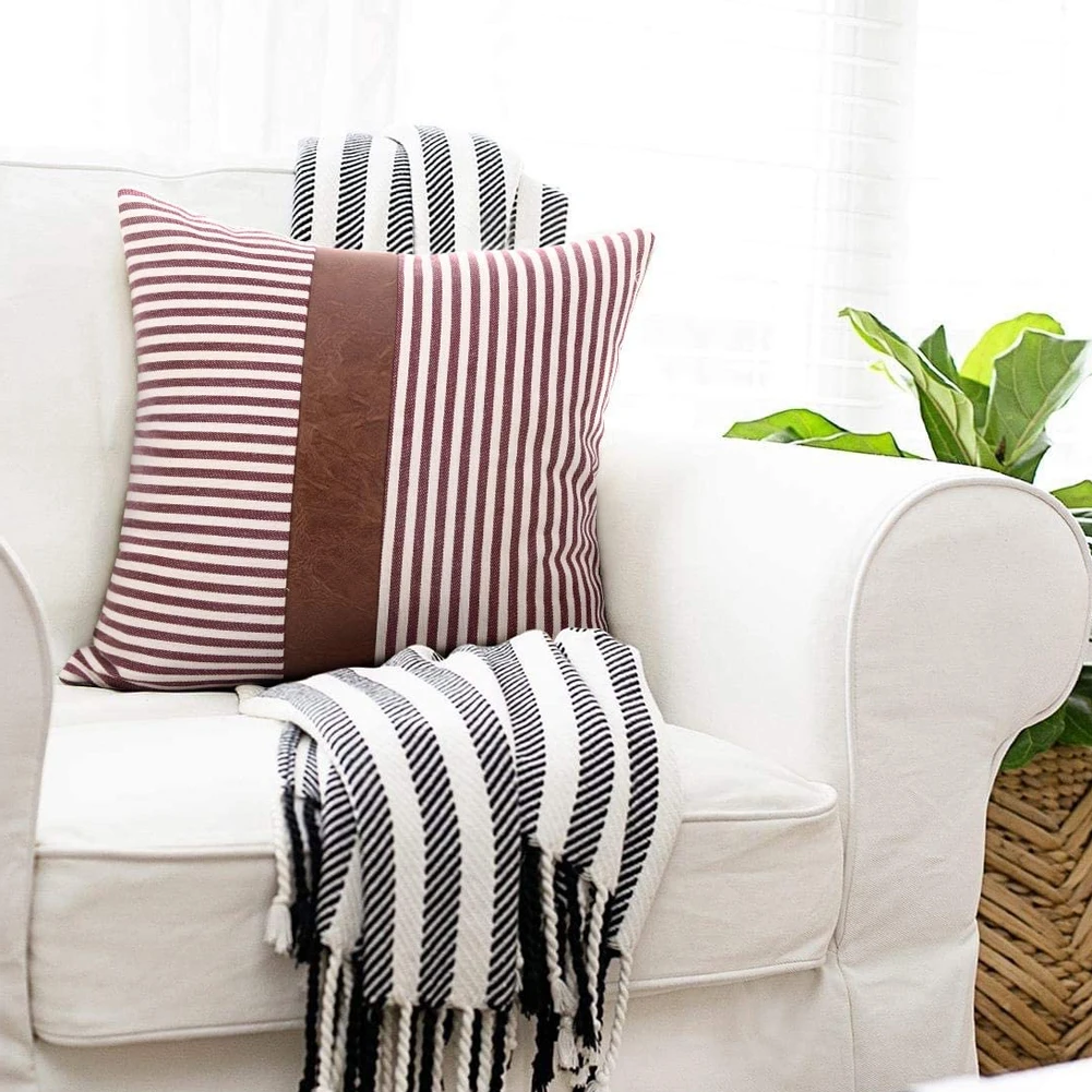 2PCS Striped Pillow Cover Fine Linen Square Pillow Case Bed Decoration Cushion Red 45x45CM Striped Cushion Throw Sofa Cover
2PCS Striped Pillow Cover Fine Linen Square Pillow Case Bed Decoration Cushion Red 45x45CM Striped Cushion Throw Sofa Cover