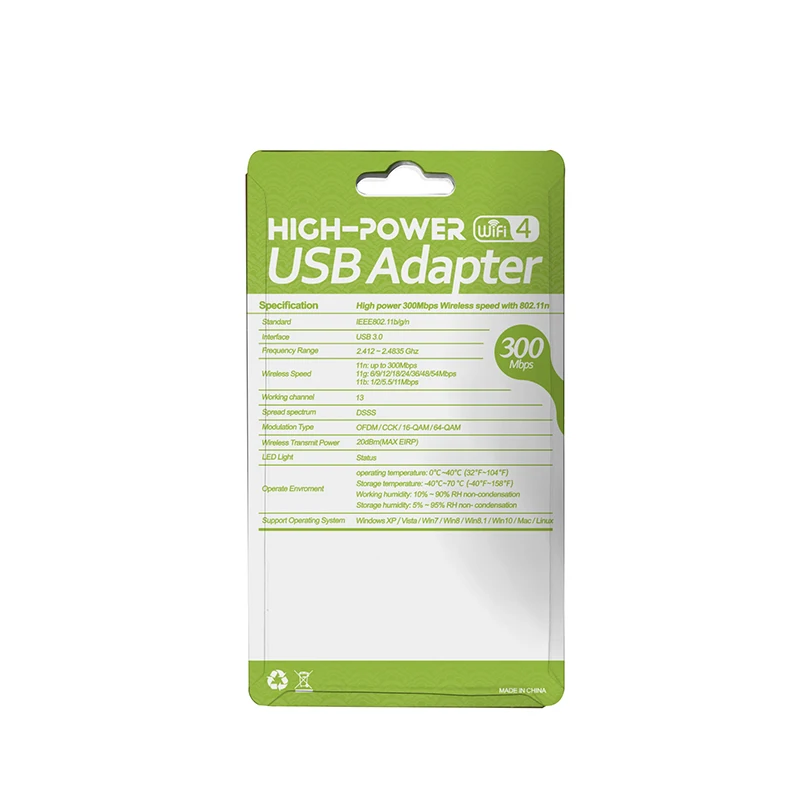 NEW 300Mbps High Power Wireless USB 2.0 Network LAN Ethernet Card Adapter With Antenna 2.4Ghz Wi-Fi Receiver for PC Computer
NEW 300Mbps High Power Wireless USB 2.0 Network LAN Ethernet Card Adapter With Antenna 2.4Ghz Wi-Fi Receiver for PC Computer