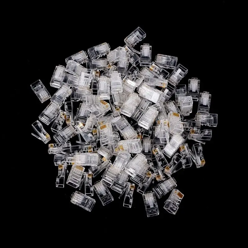 Позолоченные сетевые кабели RJ45 Модульный штекер Cat5 CAT5e разъем 8P8C модульные