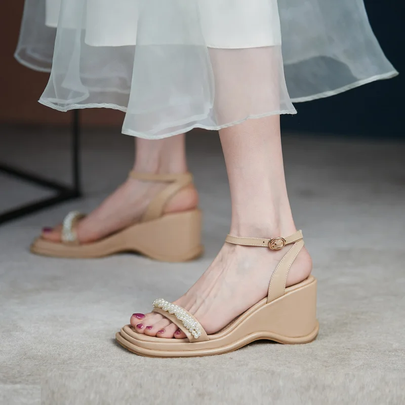 Wedges Sandals Women String Bead Solid Lady Shoes Pearl Sweet Ankle Strap High Heels Sandals Ladies Summer Shoe Sandalias Mujer
Wedges Sandals Women String Bead Solid Lady Shoes Pearl Sweet Ankle Strap High Heels Sandals Ladies Summer Shoe Sandalias Mujer