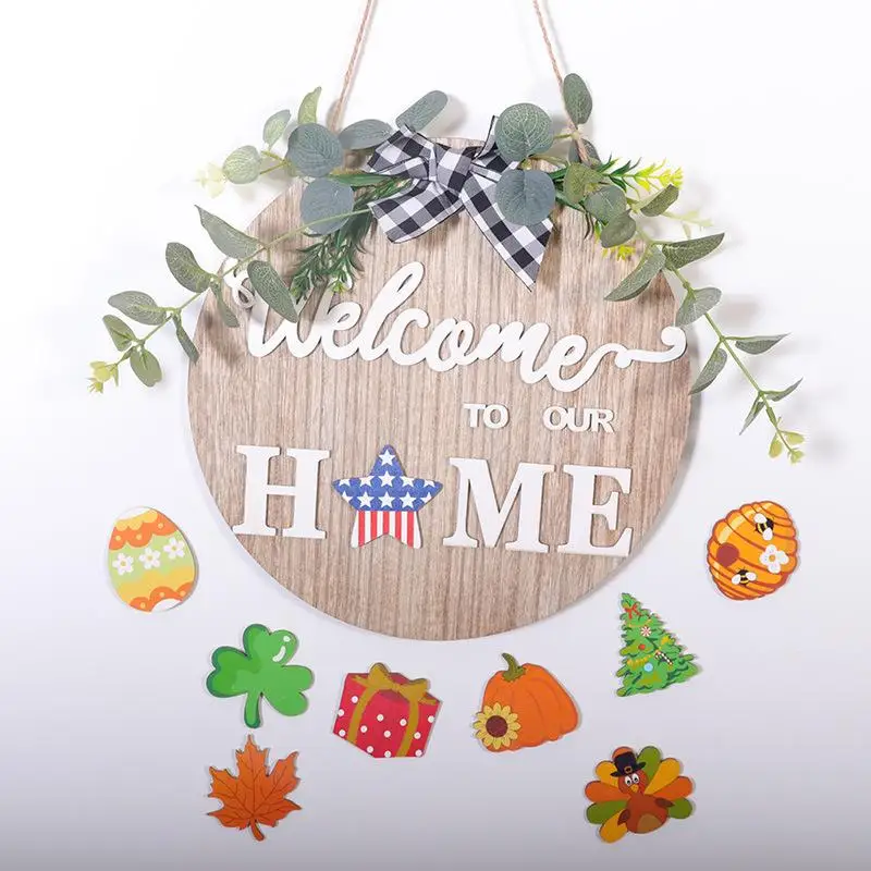 Welcome Wreath Sign Wooden Christmas Welcome Door Hanging Farmhouse Front Porch Holiday Decorations
Welcome Wreath Sign Wooden Christmas Welcome Door Hanging Farmhouse Front Porch Holiday Decorations