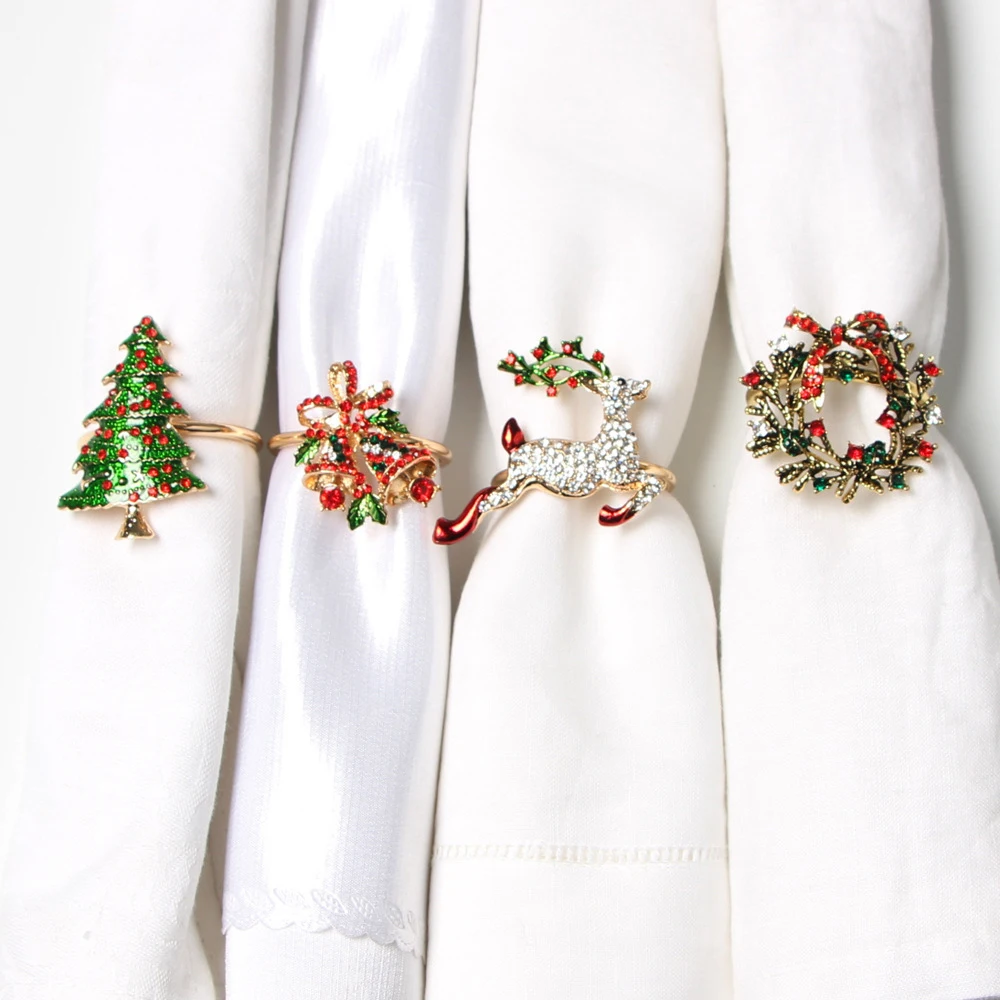 Christmas Decoration Xmas Tree Napkin Ring Bow Flower Wreath Mouth Ring Hotel Sample Room Set Table Decoration Napkin Buckle
Christmas Decoration Xmas Tree Napkin Ring Bow Flower Wreath Mouth Ring Hotel Sample Room Set Table Decoration Napkin Buckle