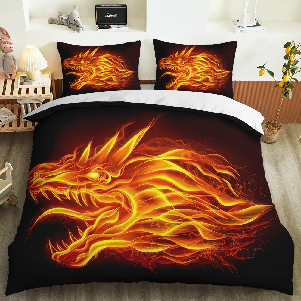 Luxury Dragon Pattern Bedding Set Customize Queen King Single 3D Print Pillowcase Soft Duvet Cover Bed Set Bedroom Decoration
Luxury Dragon Pattern Bedding Set Customize Queen King Single 3D Print Pillowcase Soft Duvet Cover Bed Set Bedroom Decoration