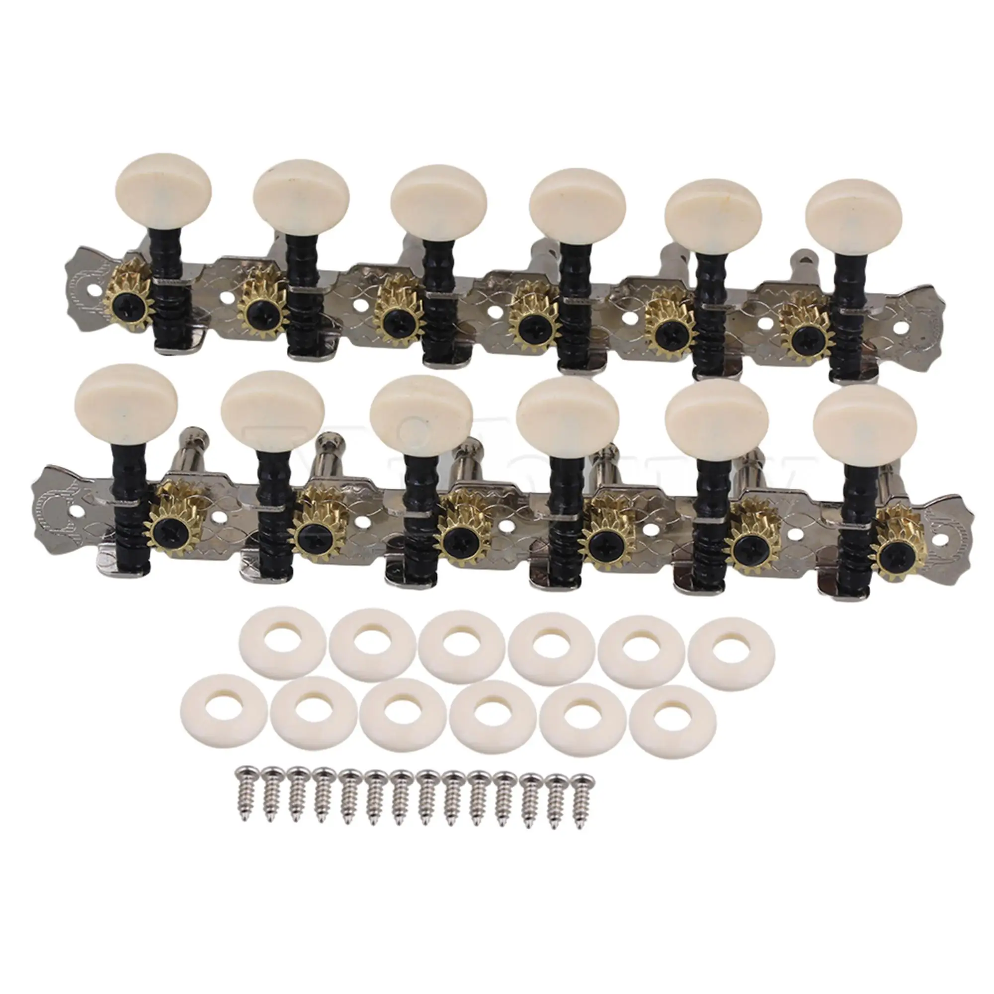 Yibuy Creamy-white 6R6L Black Rod Guitar Tuning Pegs Machine Head 12 String Guitar
Yibuy Creamy-white 6R6L Black Rod Guitar Tuning Pegs Machine Head 12 String Guitar