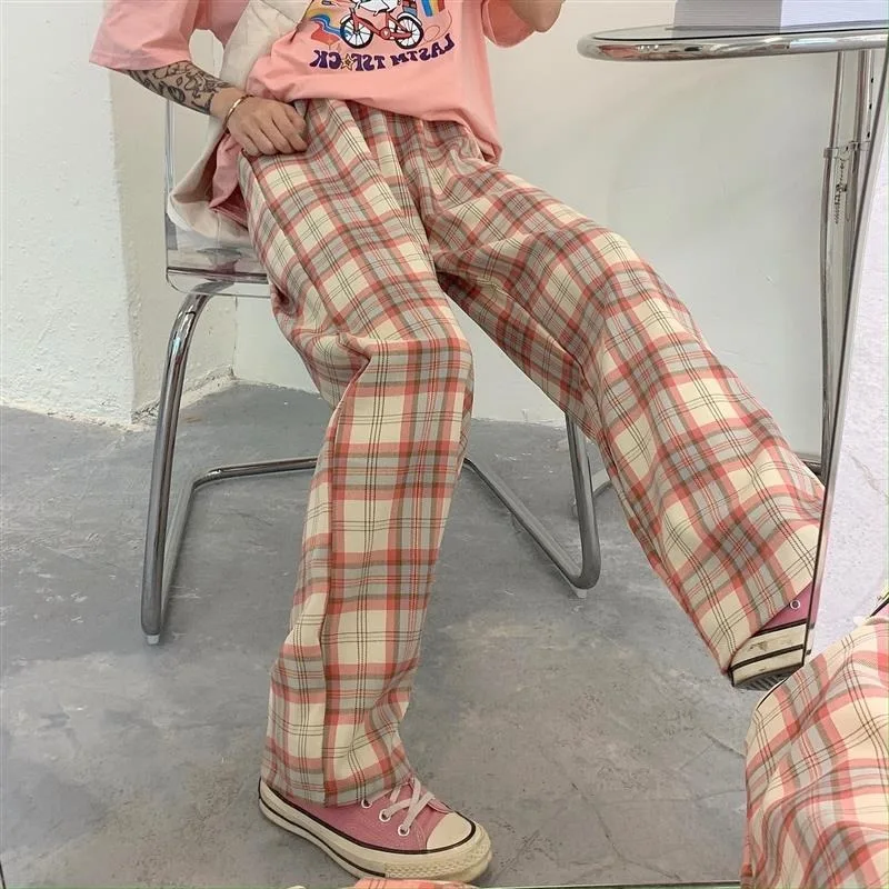HOUZHOU Plaid Pants Women Korean Style Checkered Pants Vintage Checked Trousers Casual Plaid Trousers Fashion Wide Grid Pants
HOUZHOU Plaid Pants Women Korean Style Checkered Pants Vintage Checked Trousers Casual Plaid Trousers Fashion Wide Grid Pants