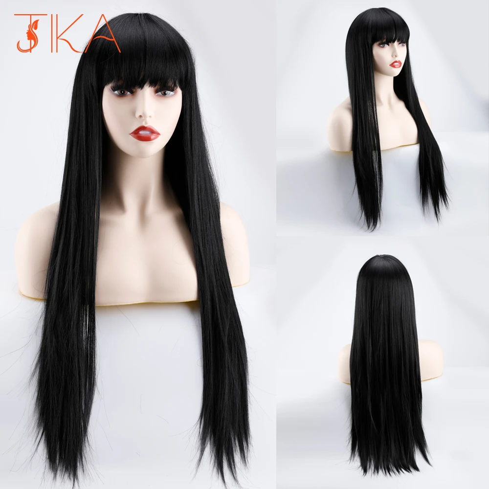 Tika Synthetic Hair Wigs with Bangs Long Silk Straight Wigs for Women Heat Resistant Ombre Black Brown Golden Cosplay wigs
Tika Synthetic Hair Wigs with Bangs Long Silk Straight Wigs for Women Heat Resistant Ombre Black Brown Golden Cosplay wigs