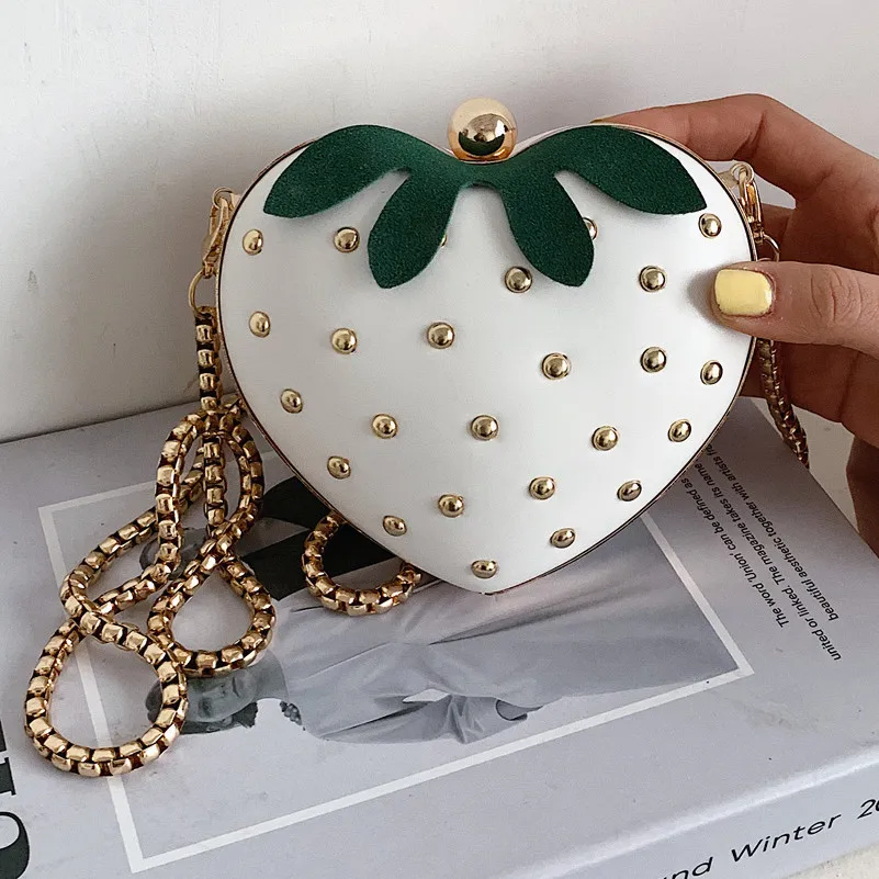 Women Shoulder Bag Strawberry Design Clutches Bag Female Red Rivet Chain Crossbody Bag Dinner Bag For Ladies Messenger Bag Purse
Women Shoulder Bag Strawberry Design Clutches Bag Female Red Rivet Chain Crossbody Bag Dinner Bag For Ladies Messenger Bag Purse