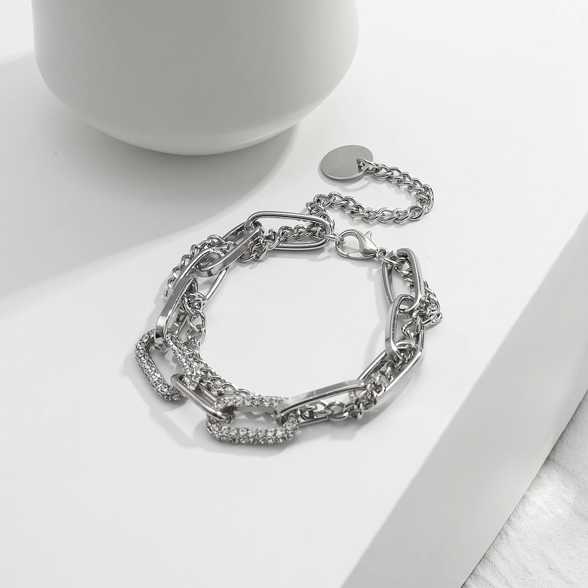Flashbuy Trendy Thick Chain Rhinestone Bracelet Statement Silver Color Chain Bracelets Women Men Jewelry
Flashbuy Trendy Thick Chain Rhinestone Bracelet Statement Silver Color Chain Bracelets Women Men Jewelry