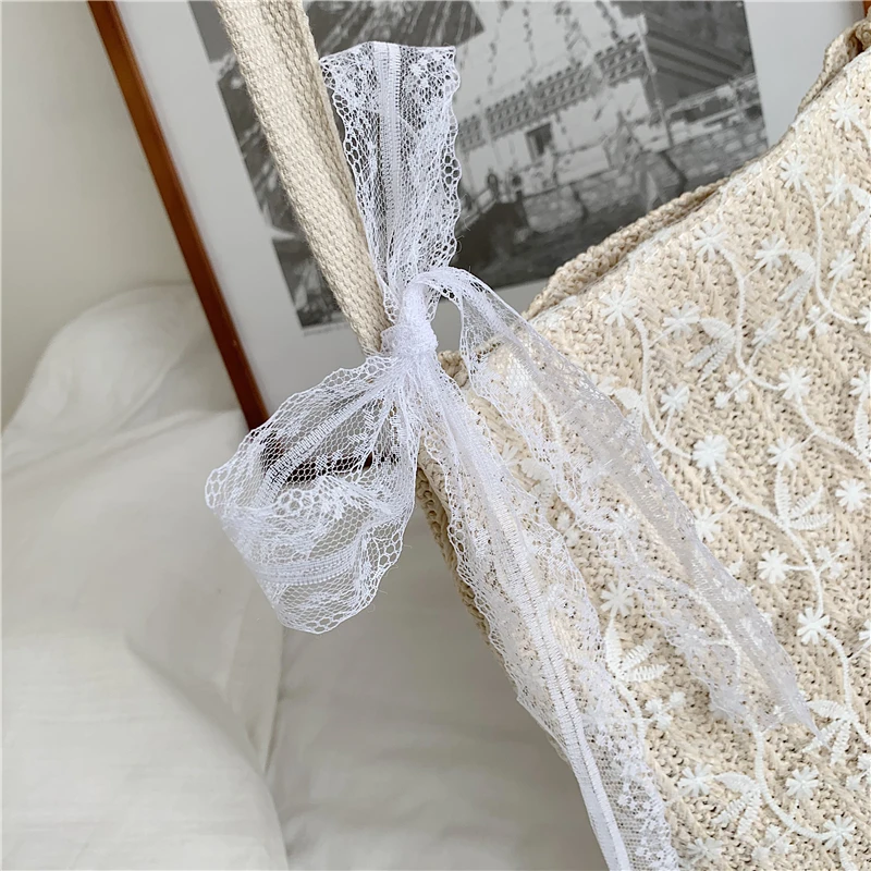 Fashion Women Straw Handbags Hand-woven Lace Bow Shoulder Bags Female's Popular Ladies Solid Color Beach Leisure Fabric Girl Bag
Fashion Women Straw Handbags Hand-woven Lace Bow Shoulder Bags Female's Popular Ladies Solid Color Beach Leisure Fabric Girl Bag