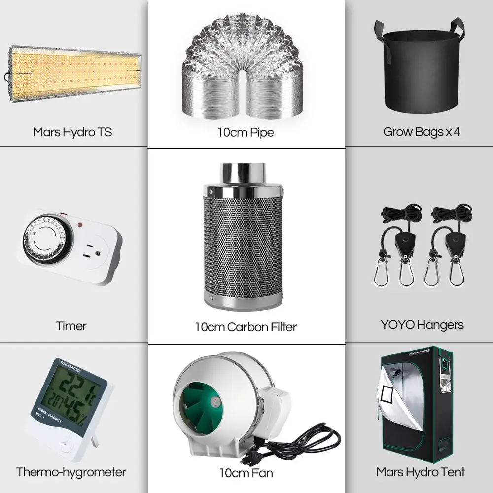 Mars Hydro TSL 2000W Led Grow Light and 120x60x180 CM Indoor Tent Filter Timer Hydroponics System Kits For Plants Seed Flower
Mars Hydro TSL 2000W Led Grow Light and 120x60x180 CM Indoor Tent Filter Timer Hydroponics System Kits For Plants Seed Flower