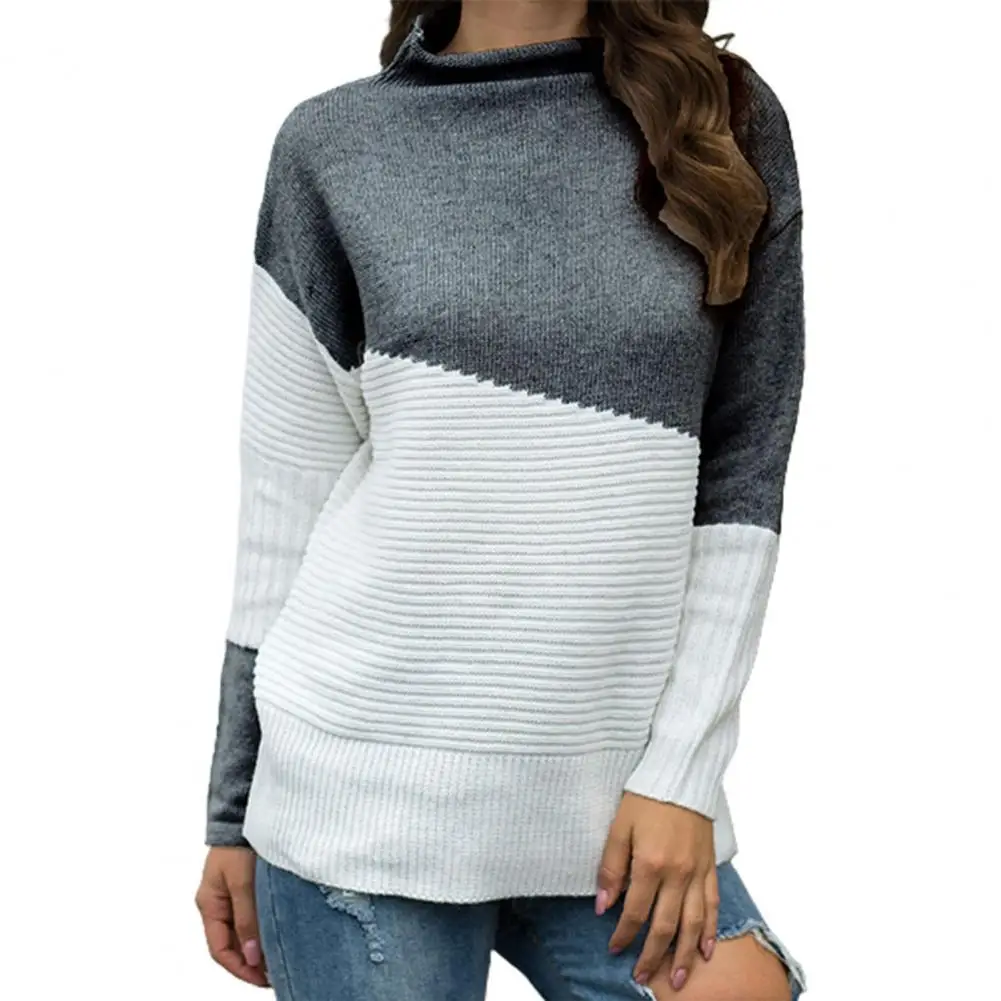 Women Sweater Color Block Irregular Sleeves Knitwear Autumn Winter Loose Rolled Half Turtleneck Knitted Top Pullover Streetwear
Women Sweater Color Block Irregular Sleeves Knitwear Autumn Winter Loose Rolled Half Turtleneck Knitted Top Pullover Streetwear