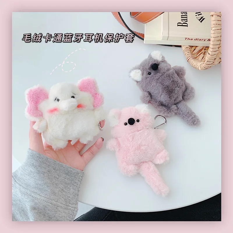 New Cute cartoon Elephant Koala plush to keep warm soft Earphone Case For Airpods1 2 Protective case For AirPod Pro with Hook
New Cute cartoon Elephant Koala plush to keep warm soft Earphone Case For Airpods1 2 Protective case For AirPod Pro with Hook