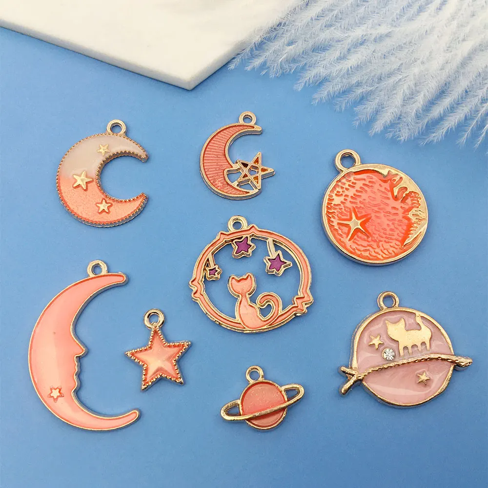 8pcs Moon And Star Enamel Earring Pendants Fashion Necklace Charms DIY Handicraft Accessories For Women Jewelry Making Supplies
8pcs Moon And Star Enamel Earring Pendants Fashion Necklace Charms DIY Handicraft Accessories For Women Jewelry Making Supplies