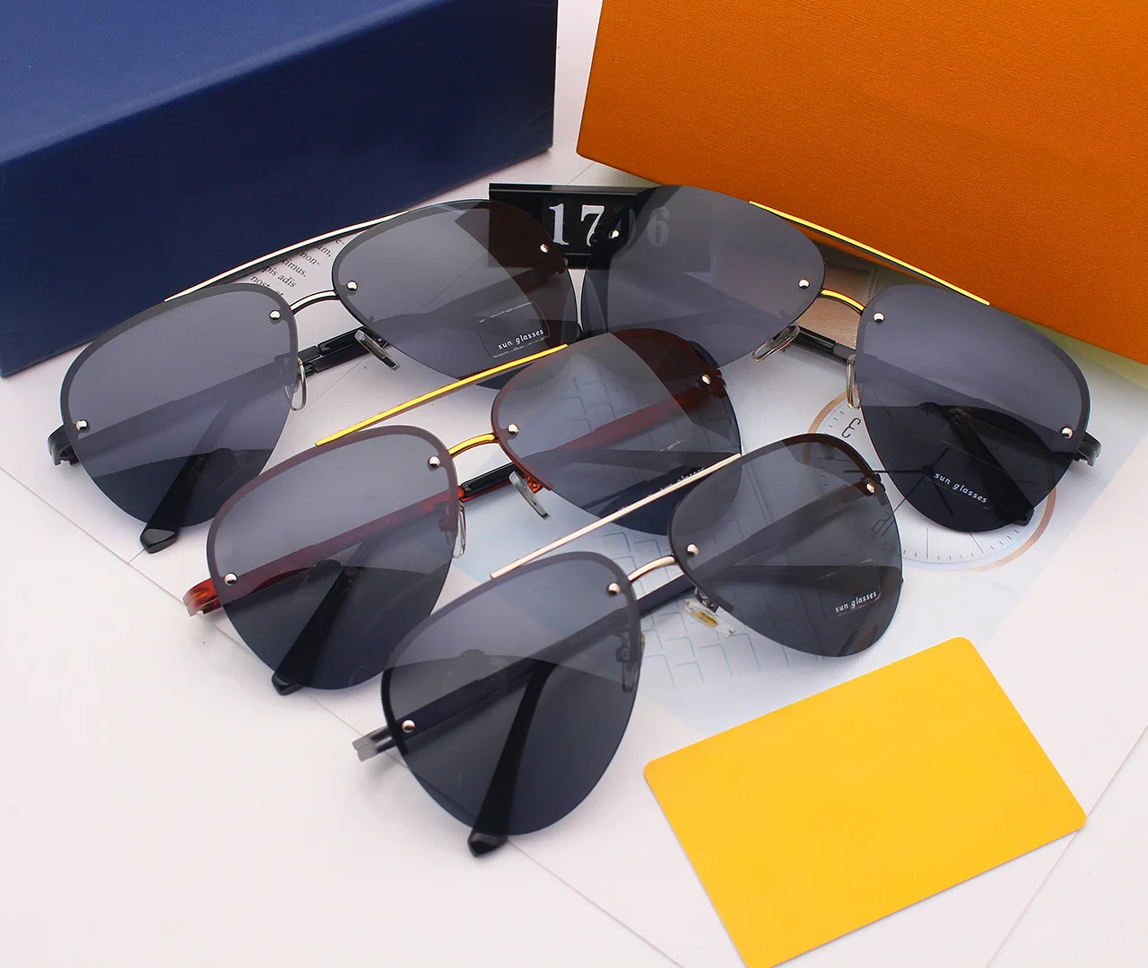 Luxury Original Designer Brand Polarized Gradient Driving Goggles Sunglasses Women Men Rimless Shades Glasses Outdoor Eyewear
Luxury Original Designer Brand Polarized Gradient Driving Goggles Sunglasses Women Men Rimless Shades Glasses Outdoor Eyewear
