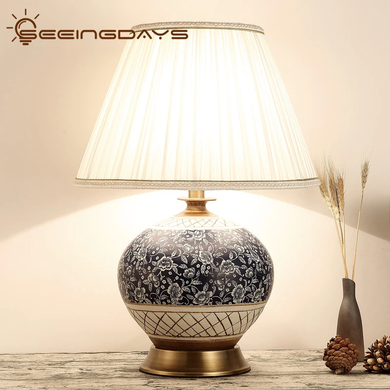 New Chinese Style Ceramic Copper Table Lamp for Living Room Large Bedroom Bedside Lamp Classical American Decorative Table Lamp
New Chinese Style Ceramic Copper Table Lamp for Living Room Large Bedroom Bedside Lamp Classical American Decorative Table Lamp