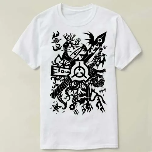 Разные цвета высокое качество короткий рукав Мужская футболка Scp Foundation Crew Neck с
