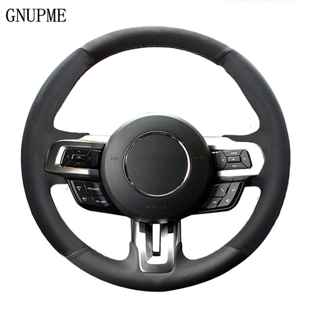 Hand-Stitched Black Artificial Leather Car Steering Wheel Cover For Ford Mustang 2015-2019 Mustang GT 2015 2017 2018 2019
Hand-Stitched Black Artificial Leather Car Steering Wheel Cover For Ford Mustang 2015-2019 Mustang GT 2015 2017 2018 2019