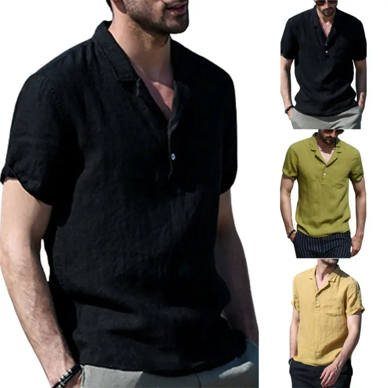 Mens Summer Solid Tops Causal Short Sleeve Shirt Button Comfy Sport T-Shirt UK 
Mens Summer Solid Tops Causal Short Sleeve Shirt Button Comfy Sport T-Shirt UK