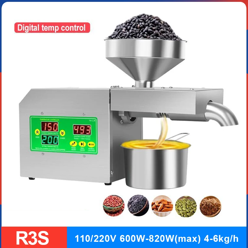 Stainless Steel Oil Press Intelligent Temperature Control Oil Press Cold and Hot Pressing Olive Oil Flax Seed Coconut Oil Press
Stainless Steel Oil Press Intelligent Temperature Control Oil Press Cold and Hot Pressing Olive Oil Flax Seed Coconut Oil Press