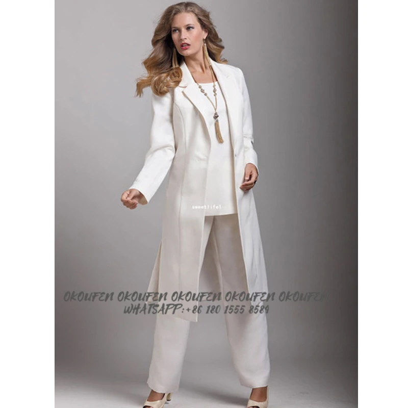Mother Of The Bride Dresses Ivory Wedding Suits 3 Pieces Pantsuit Long Jacket Set Satin Women Formal Wedding Party Gowns Kurti
Mother Of The Bride Dresses Ivory Wedding Suits 3 Pieces Pantsuit Long Jacket Set Satin Women Formal Wedding Party Gowns Kurti