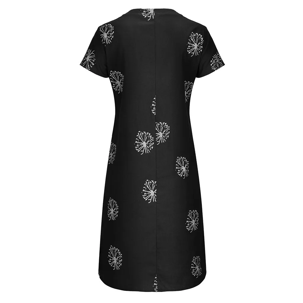 Women Plus Size Dress Casual Floral Printed V-neck Short Sleeve Bohemian Loose Dress Casual Women Beach Dresses Vestidos 2021 
Women Plus Size Dress Casual Floral Printed V-neck Short Sleeve Bohemian Loose Dress Casual Women Beach Dresses Vestidos 2021