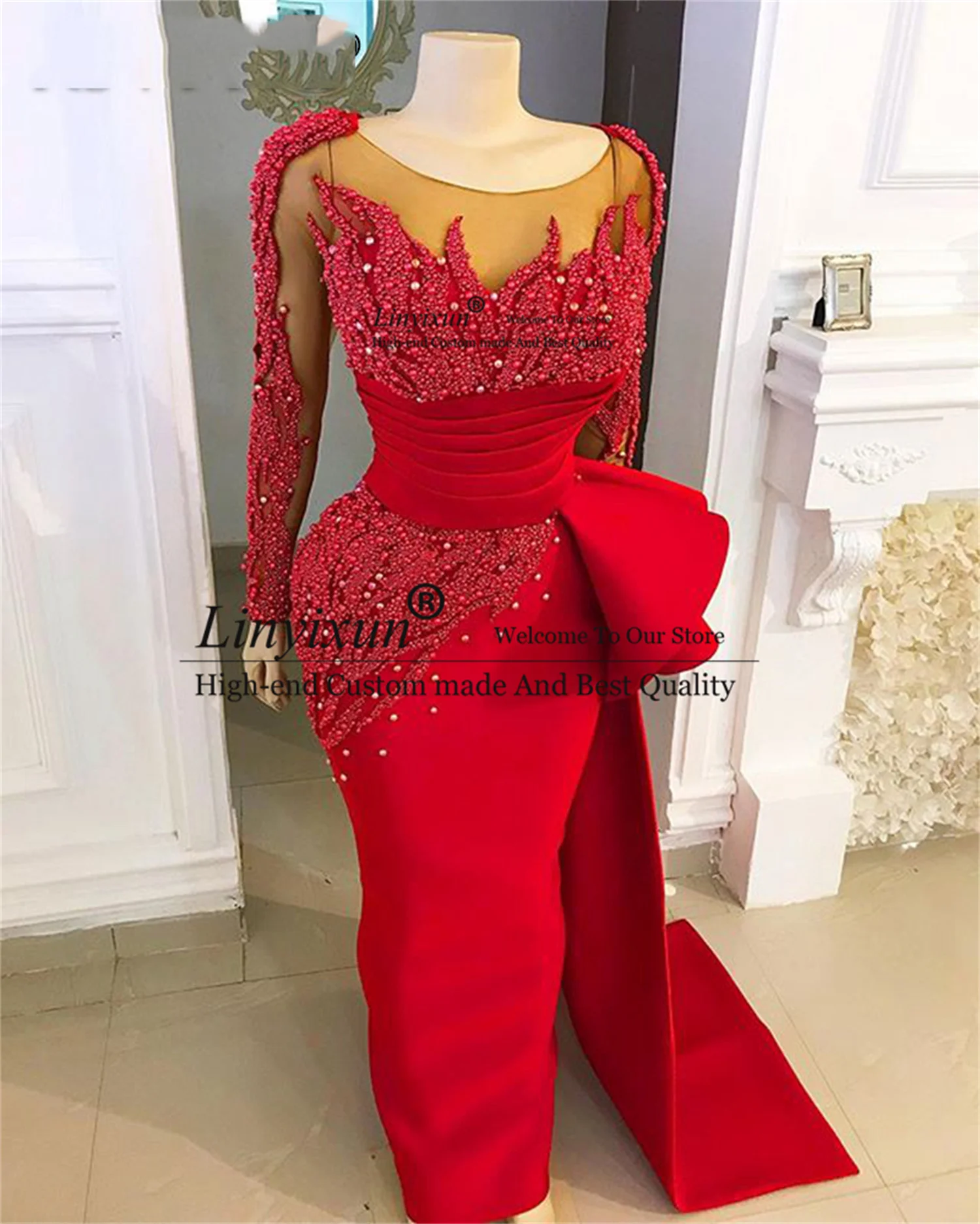 Женское вечернее платье с длинным рукавом, красное платье для выпускного вечера в африканском стиле с бусинами
Женское вечернее платье с длинным рукавом, красное платье для выпускного вечера в африканском стиле с бусинами