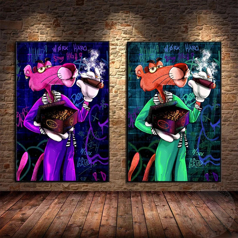 Картина на холсте с изображением розовой Пантеры, курительной сигары
Картина на холсте с изображением розовой Пантеры, курительной сигары