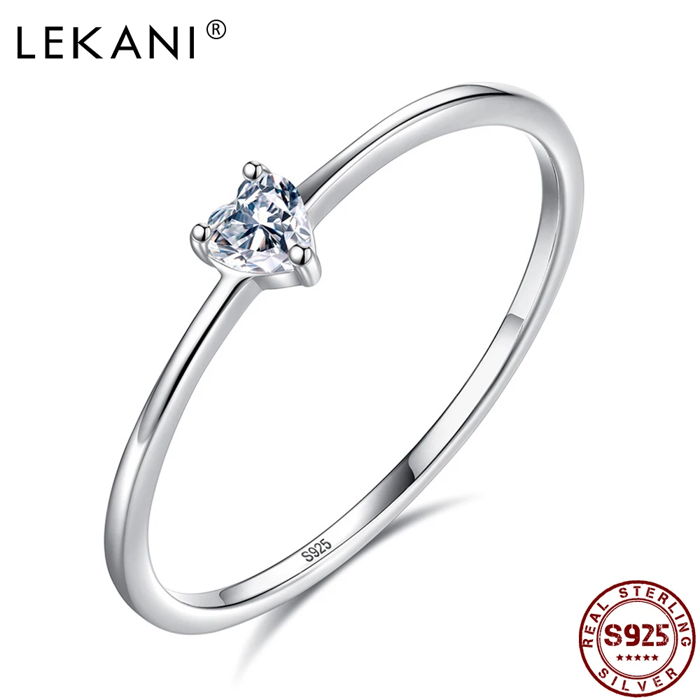 LEKANI 925 Sterling Silver Rings For Women Heart Clear Simple Finger Rings Birthday Party Romantic Jewelry Hot Sale Trend 2021
LEKANI 925 Sterling Silver Rings For Women Heart Clear Simple Finger Rings Birthday Party Romantic Jewelry Hot Sale Trend 2021