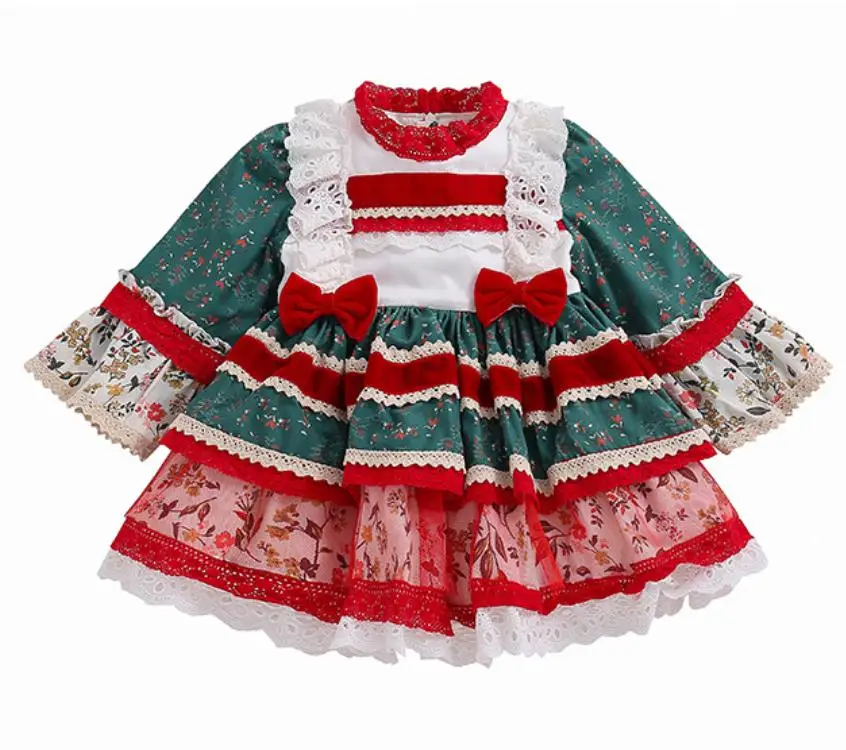 Vinatge Spanish Turkey baby girl floarl lolita dress kids princess velvet bow stitching Christmas party ball gown dress
Vinatge Spanish Turkey baby girl floarl lolita dress kids princess velvet bow stitching Christmas party ball gown dress