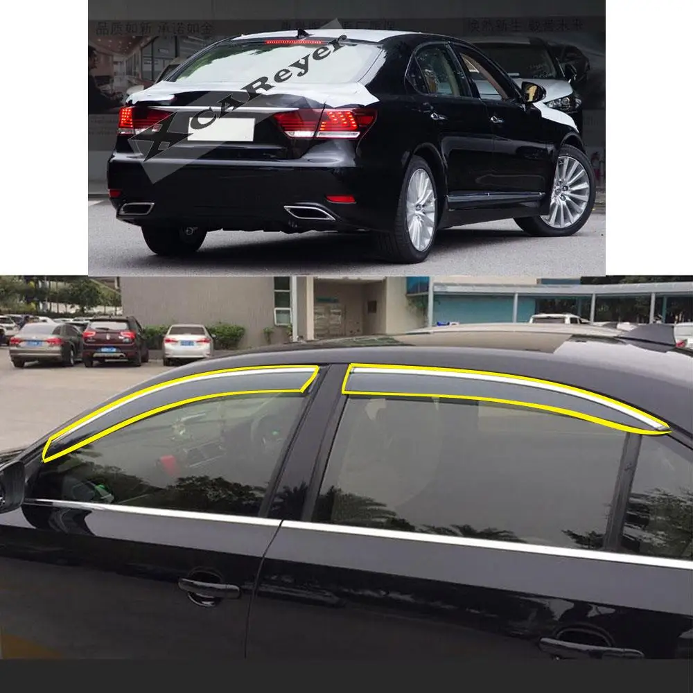 

Car Sticker Plastic Window Glass Wind Visor Rain/Sun Smoke Guard Vent Protector For LEXUS LS LS350 LS460 LS460L 2013-2017