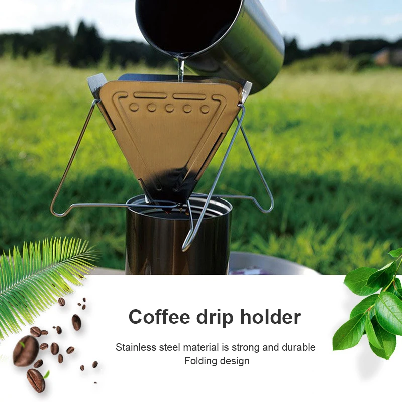 Stainless Steel Coffee Dripper Holder Foldable Coffee Filter Rack Camping Hiking Picnic Pour Over Coffee Drip Cone For Picnic 
Stainless Steel Coffee Dripper Holder Foldable Coffee Filter Rack Camping Hiking Picnic Pour Over Coffee Drip Cone For Picnic