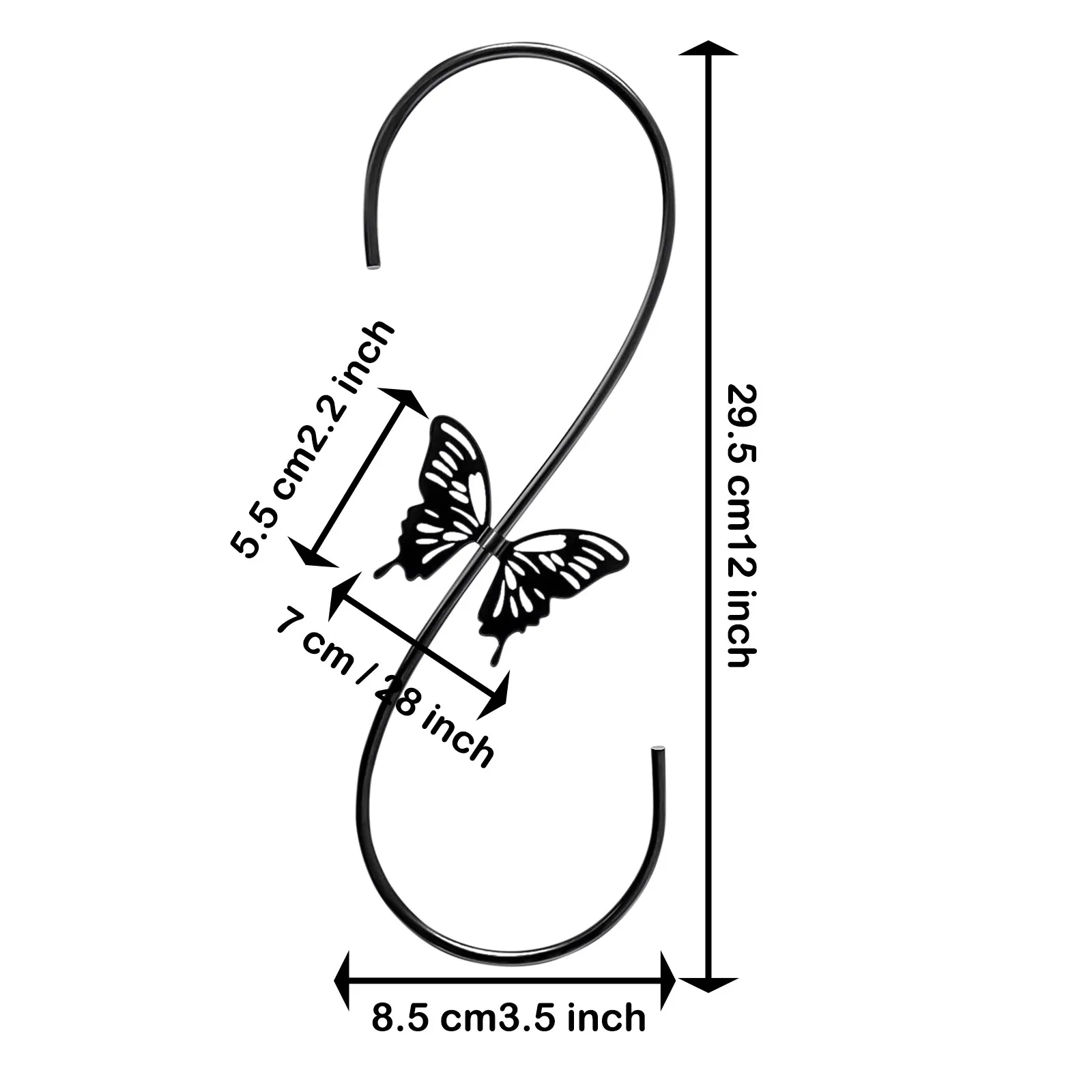 2 metal hooks for hummingbird feeders and outdoor steel butterfly hooks for hanging plants, wind chimes, and lanterns (black)
2 metal hooks for hummingbird feeders and outdoor steel butterfly hooks for hanging plants, wind chimes, and lanterns (black)