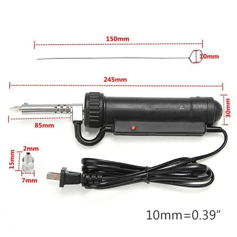 Electric Vacuum Solder Sucker Desoldering Suction Pump Iron Gun Tin Soldering Repair Tool with 1 Nozzle US/EU Plug 220V 30W
Electric Vacuum Solder Sucker Desoldering Suction Pump Iron Gun Tin Soldering Repair Tool with 1 Nozzle US/EU Plug 220V 30W