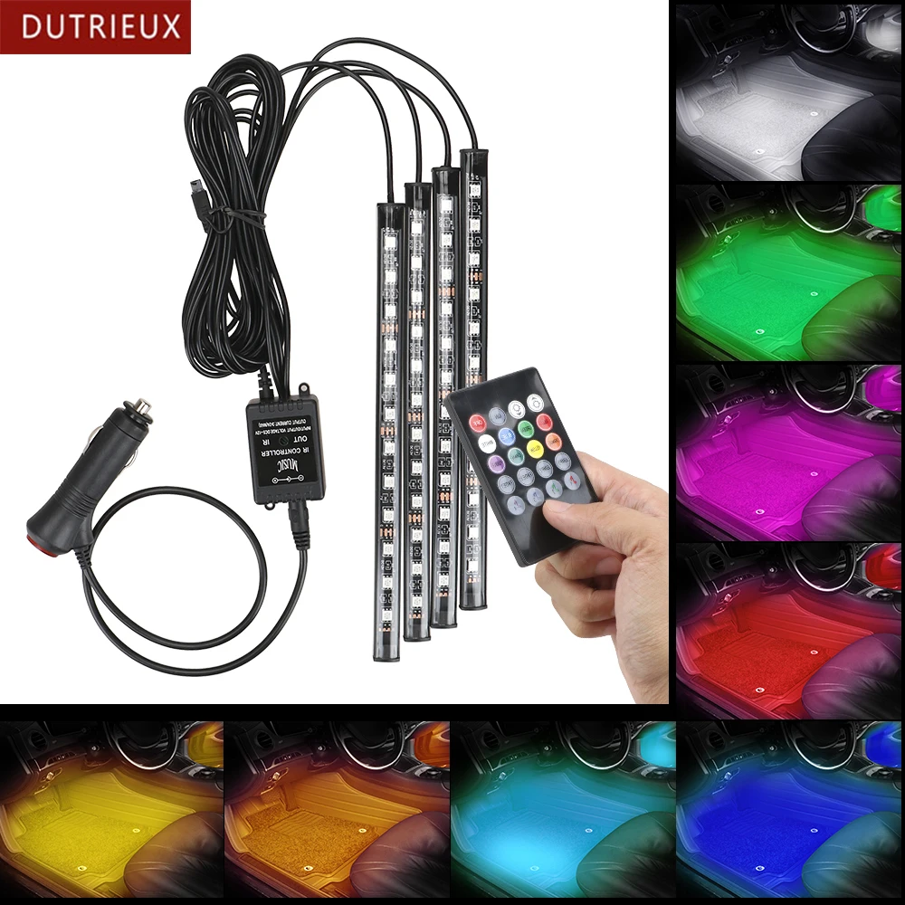 Remote/Voice Control Automotive Interior Decorative Lights Atmosphere Lamp 36 LED Ambient Lamp LED Car Foot Music rhythm light 
Remote/Voice Control Automotive Interior Decorative Lights Atmosphere Lamp 36 LED Ambient Lamp LED Car Foot Music rhythm light