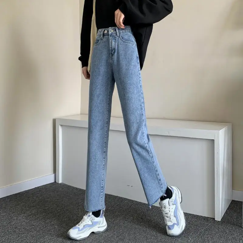 Blue Jeans Women Korean High Wide Leg Pants Streetwear Denim Ankle-Length Pant Women 2021 Spring Loose Blue Jean Trousers Female
Blue Jeans Women Korean High Wide Leg Pants Streetwear Denim Ankle-Length Pant Women 2021 Spring Loose Blue Jean Trousers Female