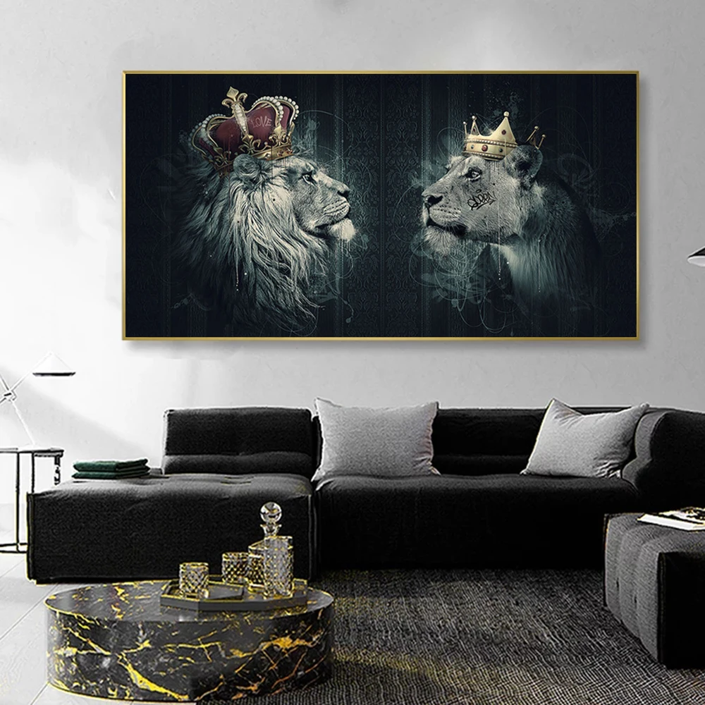 Creative Painting Animal Poster Picture Lion With Crown Abstract Posters and Prints Wall Art Canvas Painting Living Room Decor 
Creative Painting Animal Poster Picture Lion With Crown Abstract Posters and Prints Wall Art Canvas Painting Living Room Decor