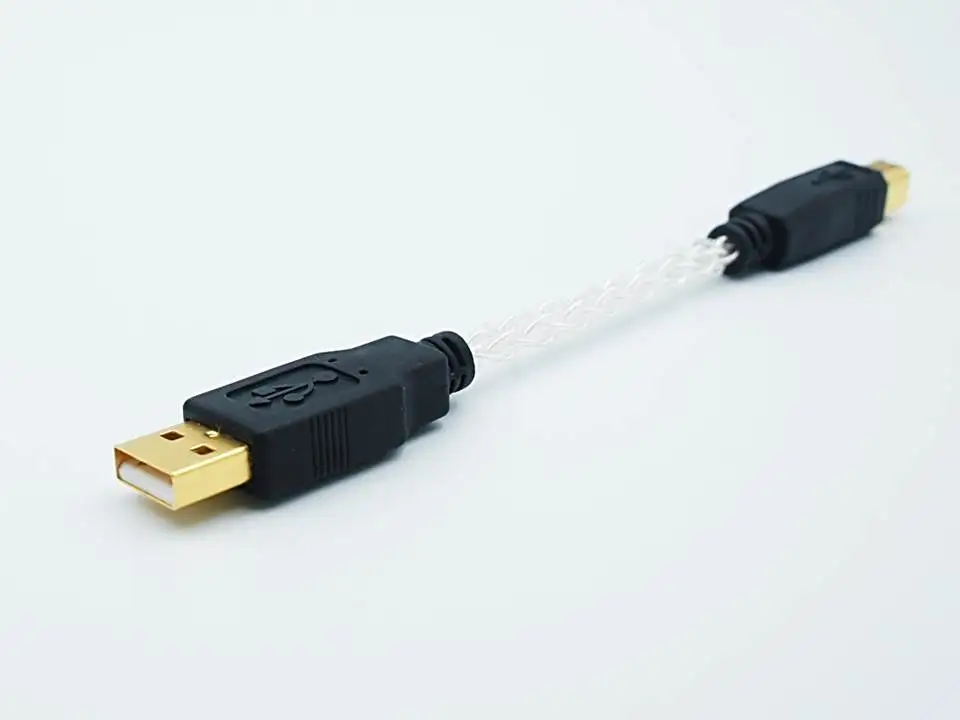 12 см USB 2 0 A-B ophile HiFi DAC чистый серебряный кабель аудио | Электроника