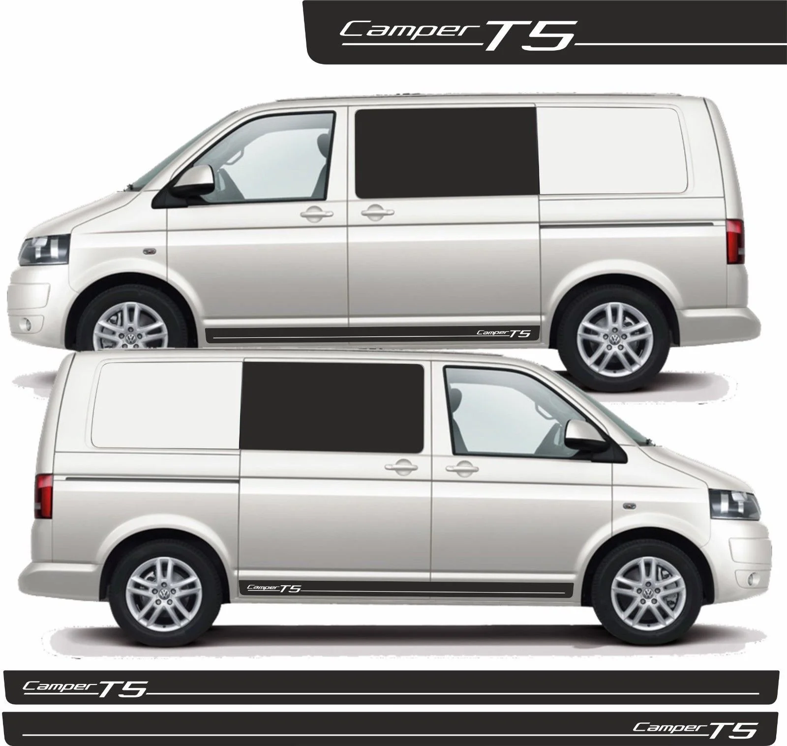 For 2Pcs/Pair VW Transporter Camper T5 Side Stripes SWB Graphics Decals Stickers any colour
For 2Pcs/Pair VW Transporter Camper T5 Side Stripes SWB Graphics Decals Stickers any colour