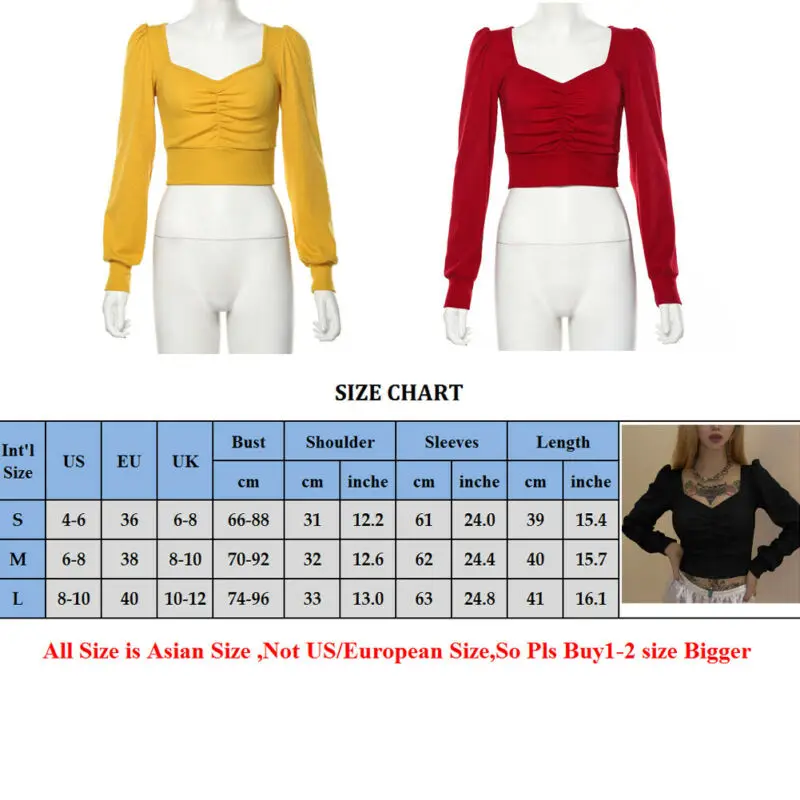 Women's Slim Knitted Crop Top Pullover Jumper Puff Long Sleeve Square Collar Knitwear Tops T Shirts Top
Women's Slim Knitted Crop Top Pullover Jumper Puff Long Sleeve Square Collar Knitwear Tops T Shirts Top