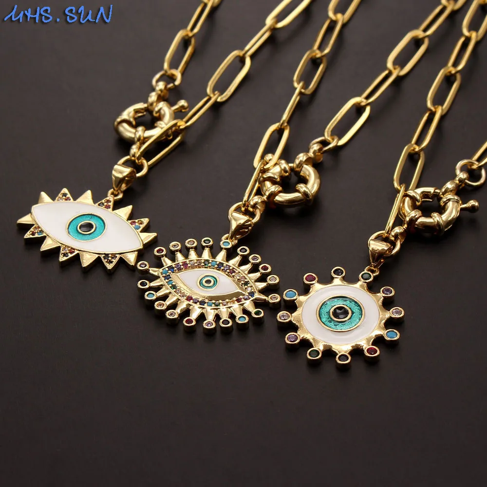 MHS.SUN Fashion AAA Zircon Eye Pendant Necklace Chunky Chain Necklace Charm Hiphop Chokers For Women/Men Jewelry Gifts 1PC
MHS.SUN Fashion AAA Zircon Eye Pendant Necklace Chunky Chain Necklace Charm Hiphop Chokers For Women/Men Jewelry Gifts 1PC