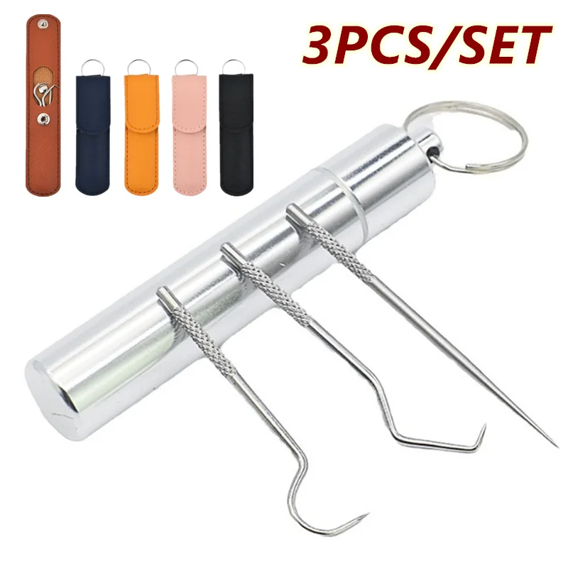 3Pcs Protable Toothpick Set Stainless Steel Toothpick Metal Flossing Reusable Toothpick with Storage Bag Teeth Cleaning Tools
3Pcs Protable Toothpick Set Stainless Steel Toothpick Metal Flossing Reusable Toothpick with Storage Bag Teeth Cleaning Tools