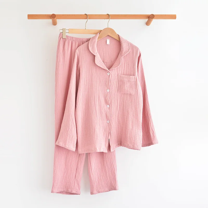 Couple Men's And Women's Pajamas set Japanese Two-piece 100% Cotton Solid Full Length Home Service Long-sleeved Trousers Suit
Couple Men's And Women's Pajamas set Japanese Two-piece 100% Cotton Solid Full Length Home Service Long-sleeved Trousers Suit